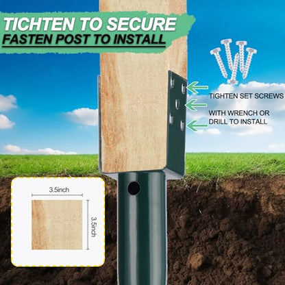 Oscorna U-Shaped Ground Anchor, No Dig 4x4 Post Base Spike, 27inch 4 Pack - size: 27inch 4pcs