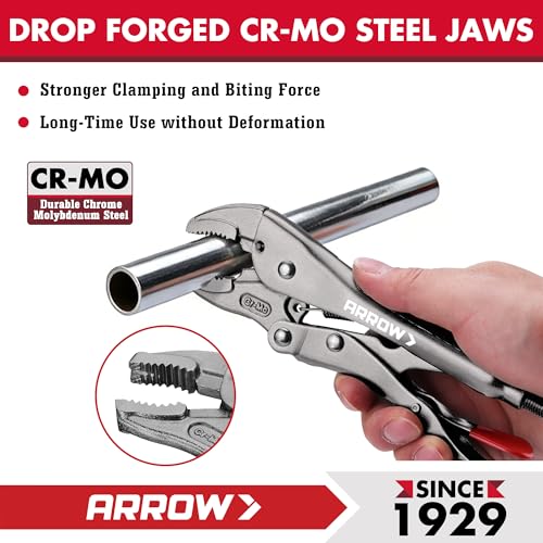 ARROW 7" Curved Jaw Locking Pliers with Screw Extractor - size: 7 inch