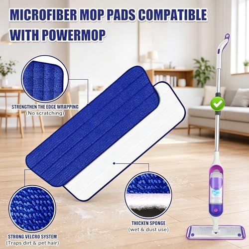 16.5" Microfiber Mop Pads Refills, 4 Pack Reusable Replacement Heads - color: 16"bluegreen*4