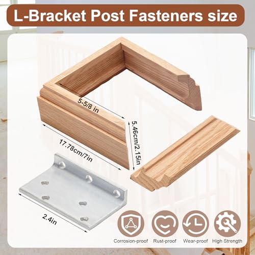 Blulu 1 Set 6" Newel Post Mounting Kit Deck Stair Floor Installation Kit - size: 6 Inch