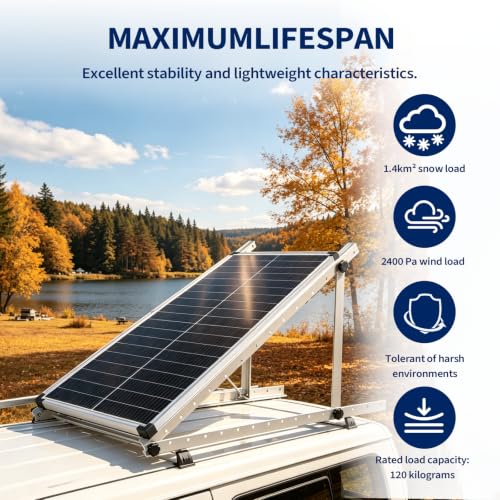 28" Solar Panel Mount Brackets Adjustable Solar Panel Tilt Mount Brackets for 100-400 Watts 2400Pa (Silver, 28, 4 Sets) - size: 28IN 4 Sets