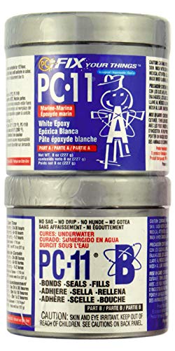 PC-Products PC-11 Epoxy Adhesive Paste, Two-Part Marine Grade, 1/2lb in Two Cans, Off White 80115 - size: 1/2 lb