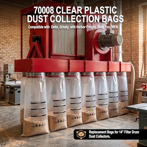 70008 Clear Plastic Dust Collection Bags 14"×32" - style: 6 PACK