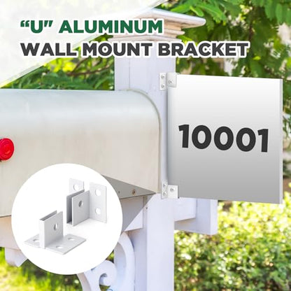 Hicarer 2 Pack U Sign Mounting Brackets for 1/4" Material, Aluminum, White - color: White
