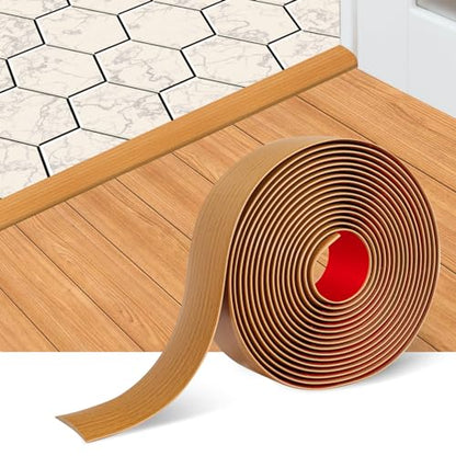 FONUNO Vinyl Floor Transition Strip Self Adhesive Threshold Strip 2" W - color: Light Brown, size: 5cm, 3.3Ft