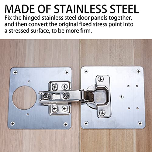 20 Pcs Cabinet Hinge Repair Plates Kits,Kitchen Cupboard Door Hinge Repair