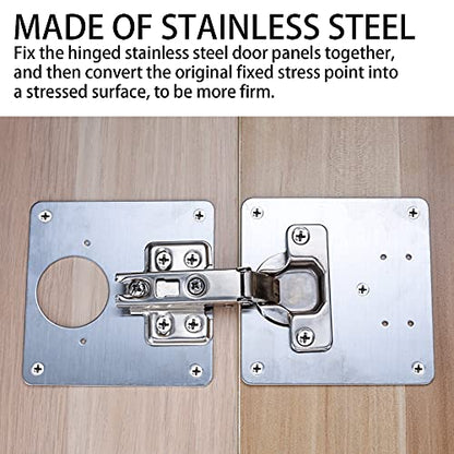 20 Pcs Cabinet Hinge Repair Plates Kits,Kitchen Cupboard Door Hinge Repair