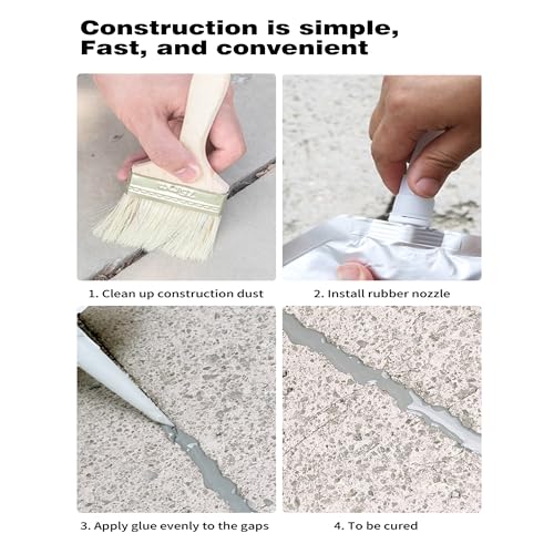 Concrete Crack Filler and Sealant, Quick Drying High Elasticity Cement Crack Filler, Waterproof Repair, Self-Leveling Concrete Slab Repair for Driveway, Patio (Black, 35.27 OZ) - color: Black, size: 35.27 OZ