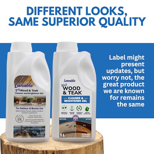 EcoDecors 2-in-1 Teak Cleaner & Brightener Gel, 1L for Outdoor Wood - style: 2 in 1 Teak Cleaner & Brightener Gel