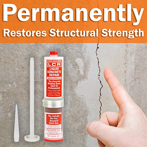 POLYGEM EPOXY LCR Injection Epoxy Part A Resin and B Hardener with 7 Ports for Repair of Concrete Foundation Cracks, Use Paste Vertical Cracks or Alone on Horizontal Surfaces