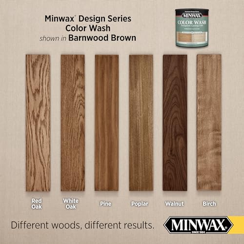 Minwax Color Wash Stain, Barnwood Brown, 1 qt | Semi-Transparent | Pack of 3 | Transparent Layering - color: Barnwood Brown, size: 1 Quart (Pack of 3)