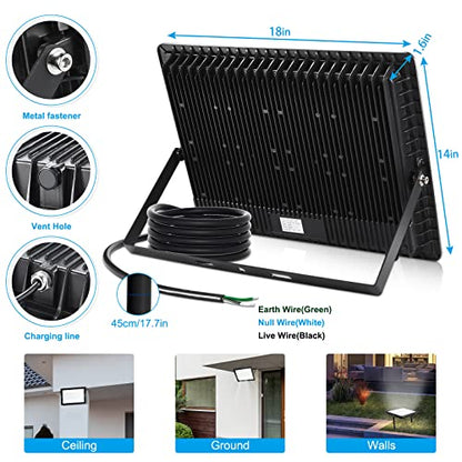XYCN 400W LED Stadium Flood Lights Outdoor(2350W Equivalent),50000LM Super Bright LED Arena Lights 100-277V IP66 Waterproof 5000K Daylight White Commercial Lighting for Sports Fields and Counts - color: 400W led flood light