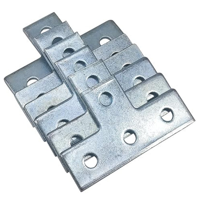 4 Hole T Shaped Brackets Flat Plate for 1/2" Bolt in 1-5/8" Strut Channel - size: 4 Hole T Shaped