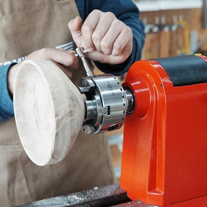 CK100/S2 3.75" 4-Jaw Key woodturning Chuck with four set jaws, Wood Screw, Two Nylon Rings in Black Box for wood lathe. - color: Ck100/S2 3.75” Chuck Set