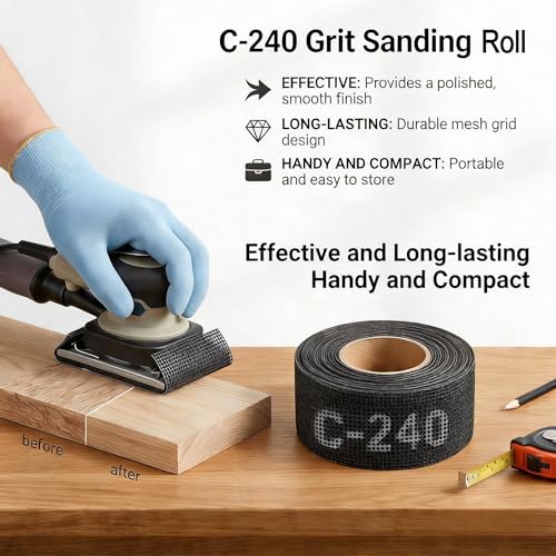 Emery Cloth Roll, 240 Grit Silicon Carbide Sanding Roll for Plumbr 10 Yards - size: 240 Grit