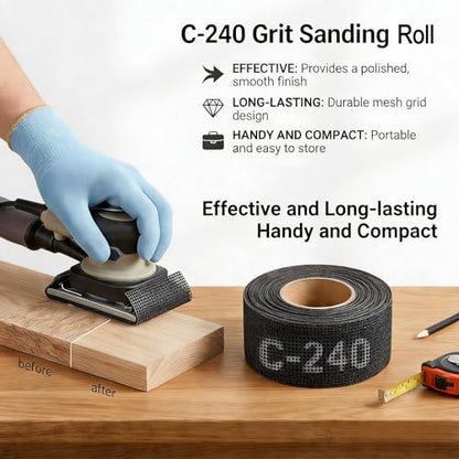 Emery Cloth Roll, 240 Grit Silicon Carbide Sanding Roll for Plumbr 10 Yards - size: 240 Grit