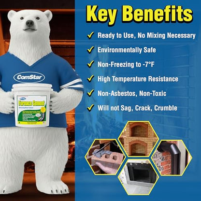 Furnace Cement 1 gal RTU Gray Refractory & Retort, 3000F High Temp - size: A4). 1 Gallon