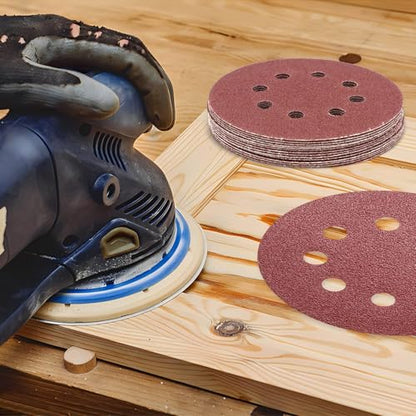 50 PCS 5 Inch Sanding Discs 180Grit, Round Hook and Loop Sandpaper for Random Orbital Sander - size: 180 Grit