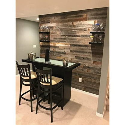 Rockin' Wood Real Wood Nail Up Application Rustic Reclaimed Naturally Weathered Barn Wood Accent Paneling Board Planks for Home Walls (8 Square feet) - size: 8 Square Feet