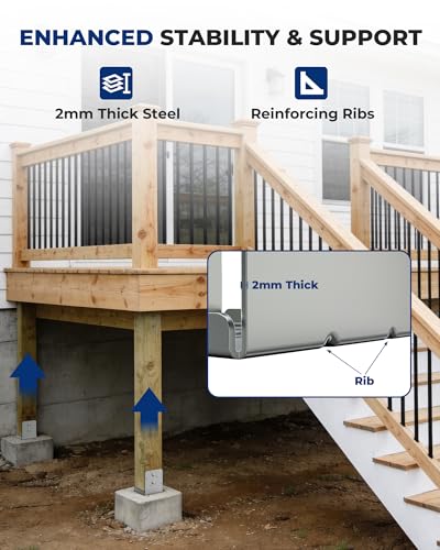 4 PCS 6x6 Post Base Brackets for Deck Pergola Gazebo - color: Silver
