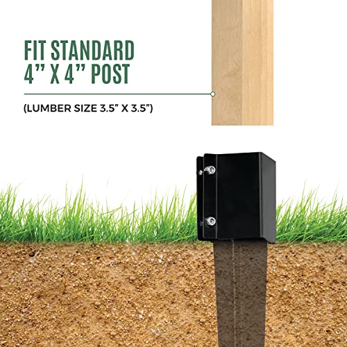 36"x4"x4" Heavy Duty Fence Post Anchor Ground Spike, Black, 8-Pcs,S1 - color: 8 Pack, size: 36''x4''x4'' Style A