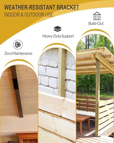 4 Pcs Ultra-Thick Straight Mending Plate, 9.25" x 4.5" Extreme Weatherproof Flat Bracket, Heavy Duty Steel I-Shape Timber Connector for 6x6 8x8 Lumber, Outdoor Pergola, Deck & Cabin - size: 4 Pack, style: P-Shape Tie