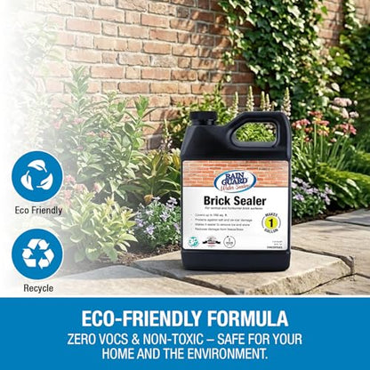 Rainguard Water Sealers Brick Sealer, Penetrating Protection Against Rain and Moisture Damage, For All Brick and Mortar Surfaces, Silane/Siloxane Waterproofer, Natural Finish, Makes 1 Gallon - style: 32 fl oz (Makes 1 Gallon)