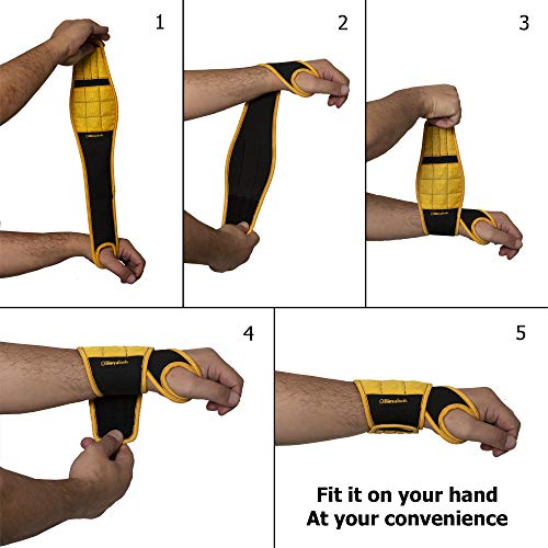 BINYATOOLS Magnetic Wristband for Tools Gift for Him Magnet Screw Holder Wrist Support Keeps Screws Nails, Drill Bits Handy Unique Tool Gadgets Men’s Gadgets Dad Gadgets - color: Yellow