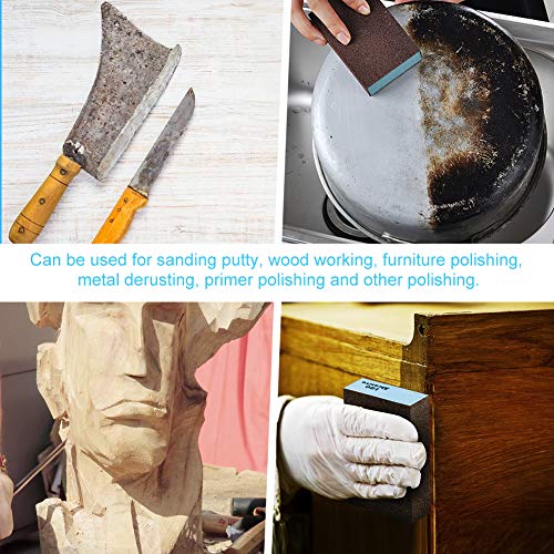 Onarway Sanding Blocks 4 Pack Wet and Dry Dual-use Sandpaper Sponges - size: Kit-4PCS