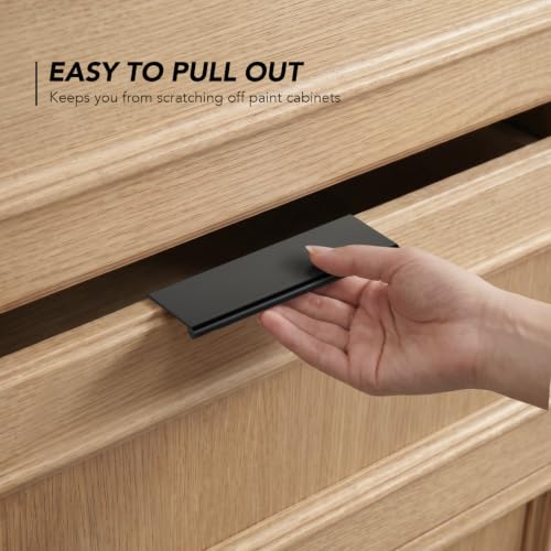 Ravinte Hardware Matte Black Cabinet Pulls Finger Edge Pulls 3 Inch 10 Pack - size: 3 Inch(76mm) Center-to-Center
