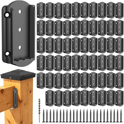 SIEDiNLAR 60 PCS Deck Railing Bracket Connectors for 2x4 Wood Posts