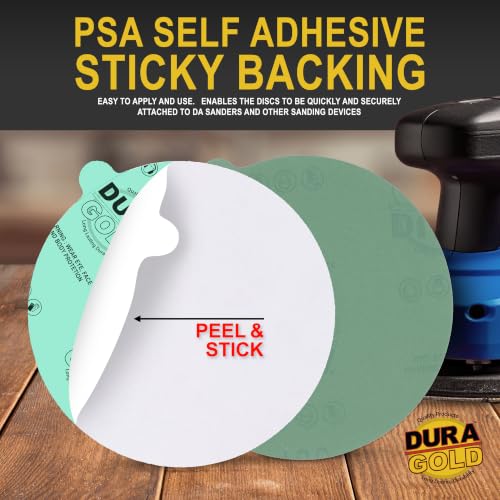 Dura-Gold Premium 5" Green Film PSA Sanding Discs - 1000 Grit (Box of 50) - size: 1000-Grit