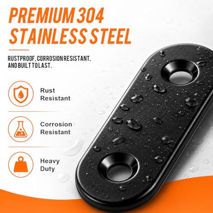 100PCS Stainless Steel Mending Plate,Heavy Duty Straight Metal Mending Plates, 4 Sizes (1.4”-2.7”) Flat Brackets for Wood Repair, Furniture, Joining, DIY Projects - size: 100PCS 4 Sizes plate Brackets-Black