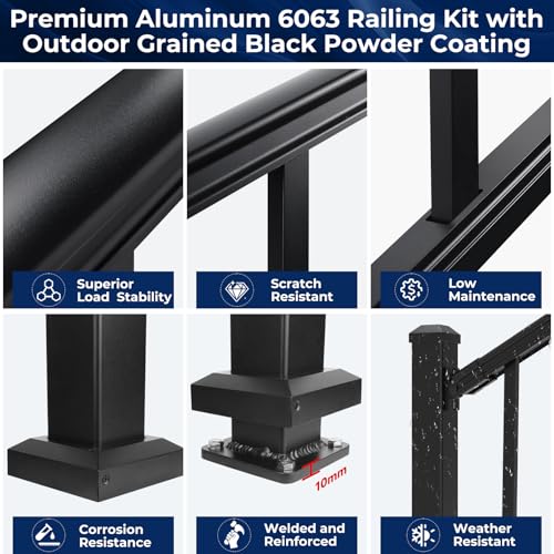 Egadis 1 Pack 2.56 in x 2.56 in x 39 in Aluminum Railing Post with Screws - color: The 39in Post- 1Pack