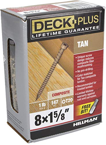 Deck Plus Tan Star-Drive Composite Deck Screws #8 x 1-5/8", 147 Pack