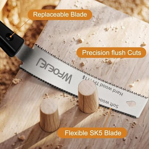 Japanese Hand Saw, 6-Inch Double-Edge Pull Saw, SK5 Blade, 14/17 TPI