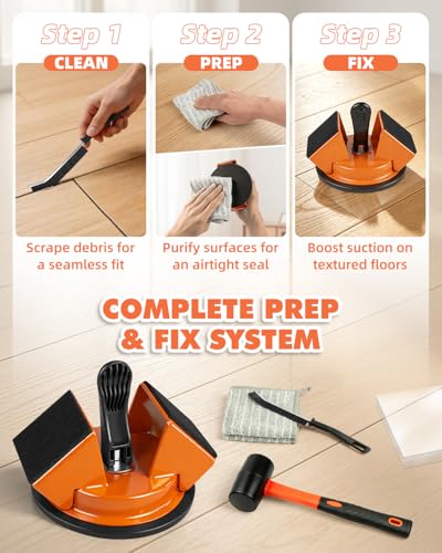 LOVECO Floor Gap Fixer Tool Kit with Mallet for Laminate Vinyl LVP Flooring