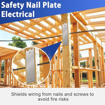 80 Pcs Nail Plates, 1.5 x 6 Inch Nail Plates for Wood Studs, Nail Plates Electrical for Protection Plumbing Wiring - size: (80 pcs)1.5x6Inch