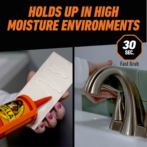 Gorilla Kitchen & Bath Construction Adhesive, White, 9 fl. oz. Cartridge - style: Kitchen & Bath White