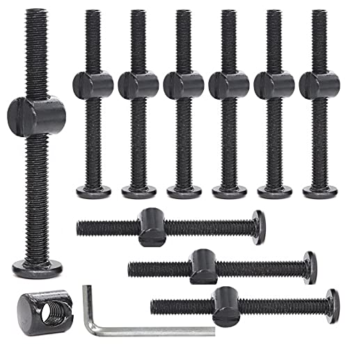 cSeao 10-Pack M6 40mm Black Hex Socket Cap Joint Connecting Allen Bolts Barrel Nuts Kit,Furniture Rivet Bolts, Countersunk Binding Fit - size: 10-Pack M6 x 40mm