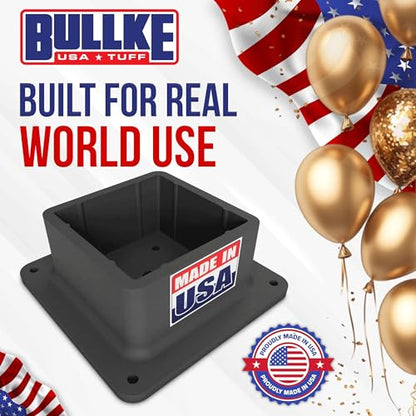 USA-Made 4x4 Post Base Bracket Anchor - Never Rust or Stain - Durable Plastic Deck Skirt Flange Cover for Wood Posts - Strong Handrail Base and Support (1 Pack)