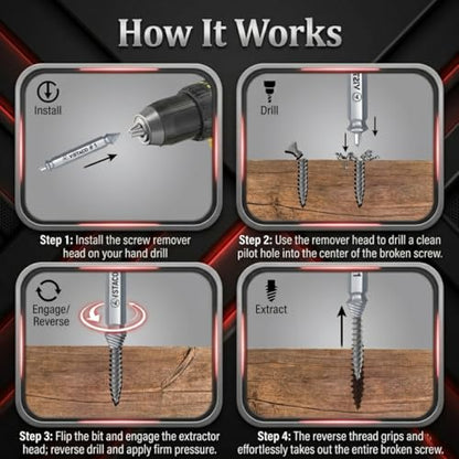 Screw Extractor Set, 10 Piece Easy Out Bolt & Screw Remover
