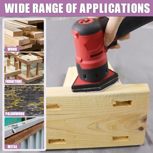600 Grit Sandpaper, Triangle Sanding Sheets, Fits Milwaukee M12 Fuel Sander - style: 600 Grit