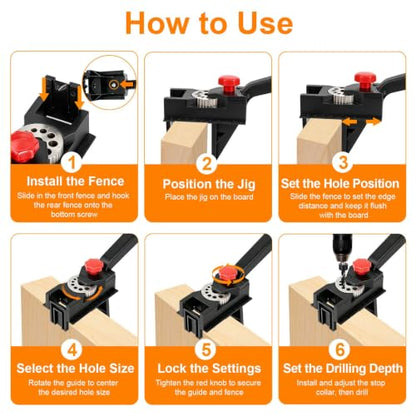Woodworking Doweling Jig with Positioning Pin for Matching Holes