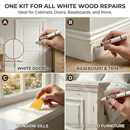 Wood Filler Sticks (20Colors) - Wax Repair Crayons for Scratches, Scuffs & Nail Holes on Furniture, Floors & Cabinets