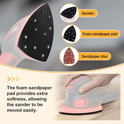 Gosknor 5Pcs 11-Hole Foam Sander Pads for Mouse/Triangle Detail Sanders