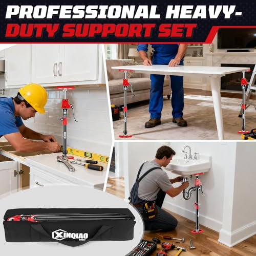XINQIAO Cabinet Jacks for Installing Cabinets, Heavy Duty Third Hand Tools Adjustable Support Pole from 18.5 in to 29.5 in, 4 PCS - size: 18.5"-29.5" 4PC