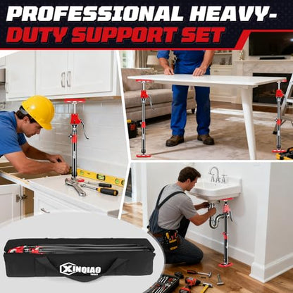 XINQIAO Cabinet Jacks for Installing Cabinets, Heavy Duty Third Hand Tools Adjustable Support Pole from 18.5 in to 29.5 in, 4 PCS - size: 18.5"-29.5" 4PC