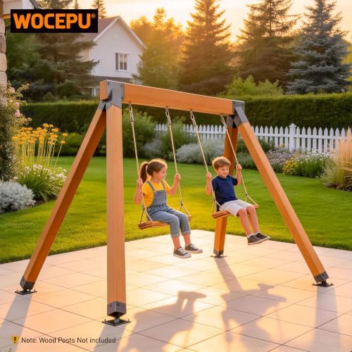 201 Stainless Steel Swing Set Bracket 2pcs A-Frame Brackets with All Mounting Hardware（Black） - color: Black, size: A-Frame Brackets 2pcs