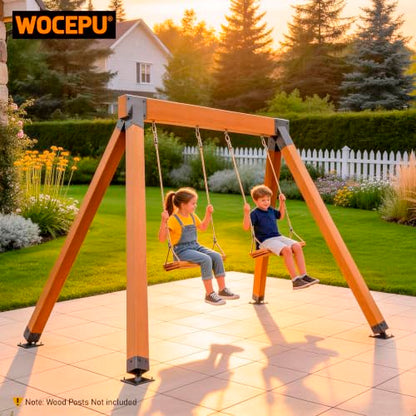 201 Stainless Steel Swing Set Bracket 2pcs A-Frame Brackets with All Mounting Hardware（Black） - color: Black, size: A-Frame Brackets 2pcs
